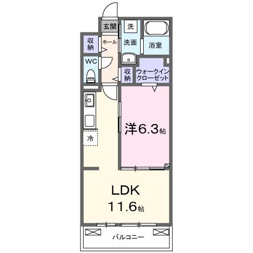 プラーツ ブレイダ(1LDK/3階)の間取り写真