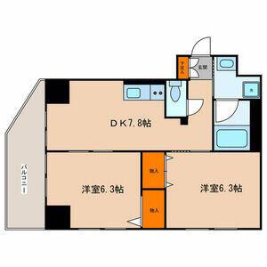 PAPILLON(2DK/3階)の間取り写真