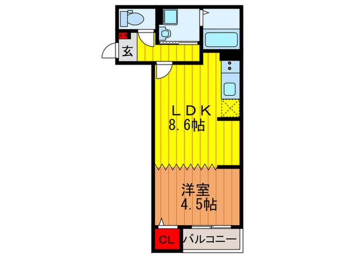 ALEGRIA摂津 正雀(1LDK/1階)の間取り写真