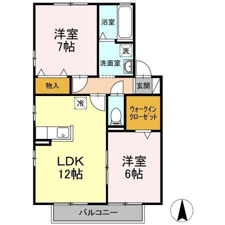 FX・SK(2LDK/2階)の間取り写真