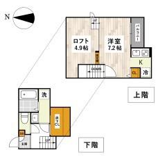 ADC倉敷YUNO(1K/2階)の間取り写真