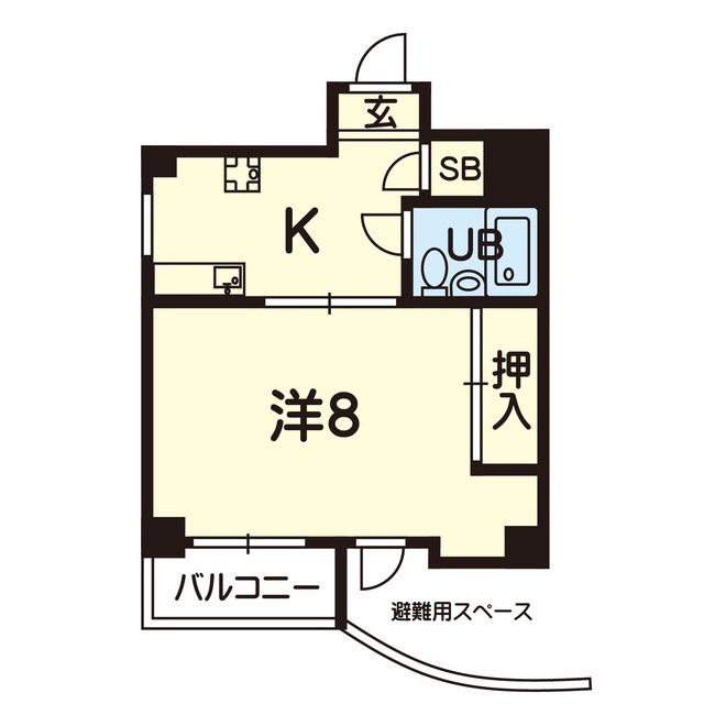 プレザント新屋敷(1K/7階)の間取り写真