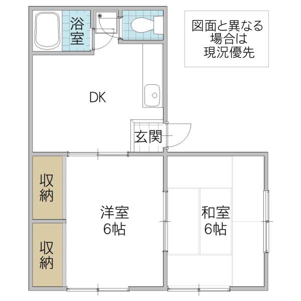 セキネコーポ B棟(2DK/2階)の間取り写真
