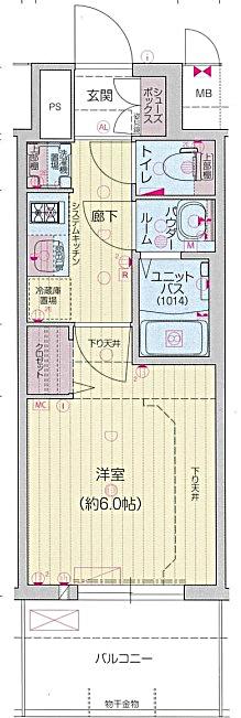 プレサンス大須観音フィエスタ(1K/3階)の間取り写真