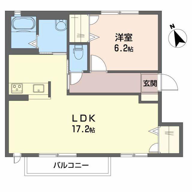 ツヴァイテ(1LDK/2階)の間取り写真