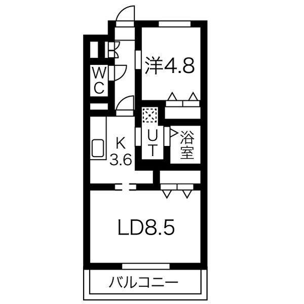 RAFFINE IV(1LDK/1階)の間取り写真