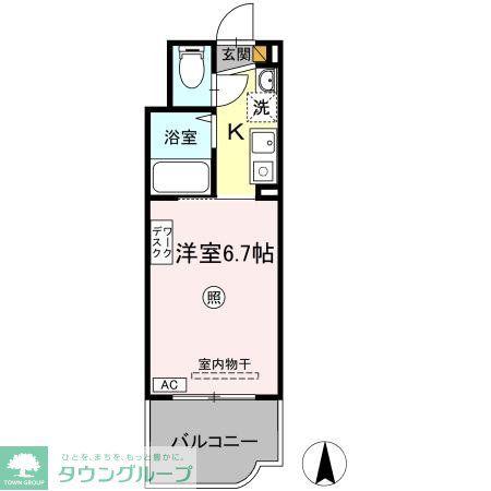 パティオ坂巻(1K/1階)の間取り写真