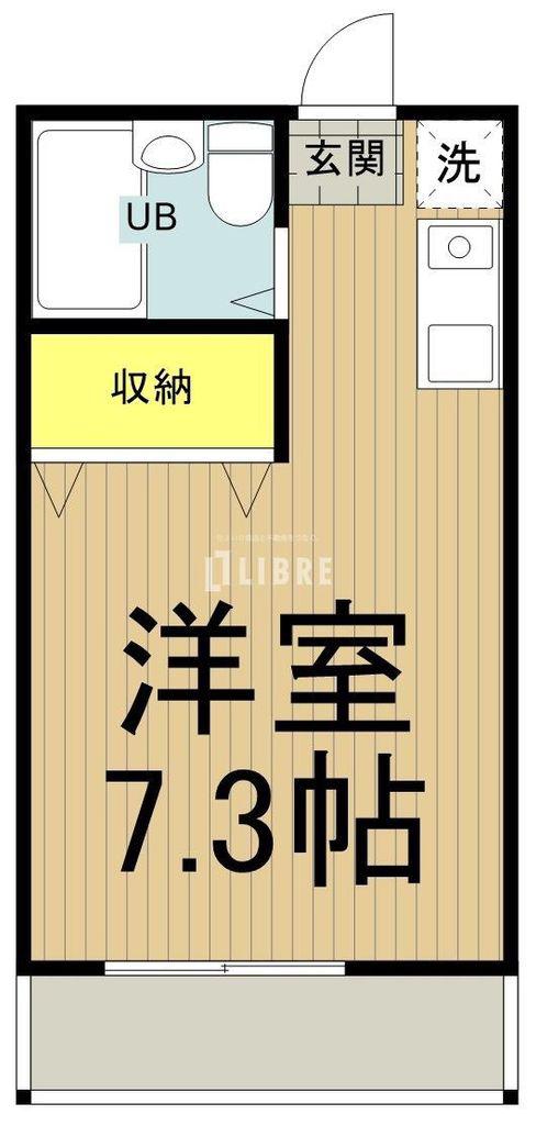 ドリーム大坂上(ワンルーム/1階)の間取り写真