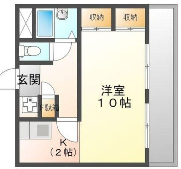 グランドハイツ豊山I(1K/3階)の間取り写真