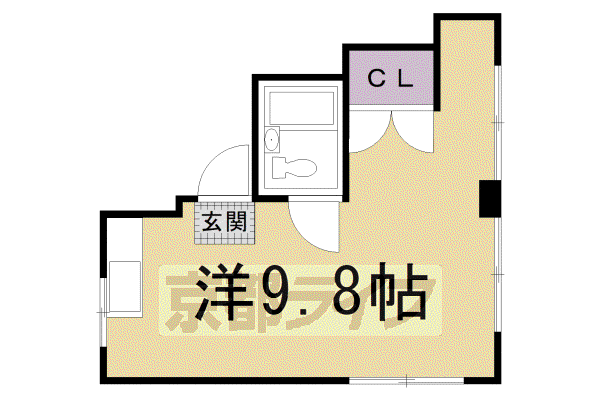 KOZY嵯峨嵐山(ワンルーム/3階)の間取り写真