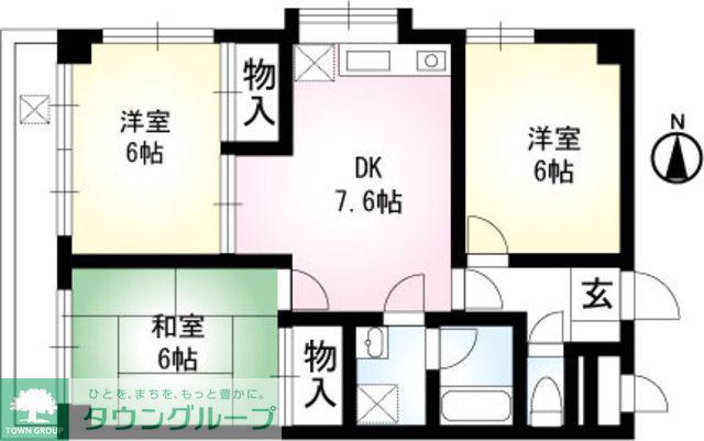 西武マンション(3DK/1階)の間取り写真