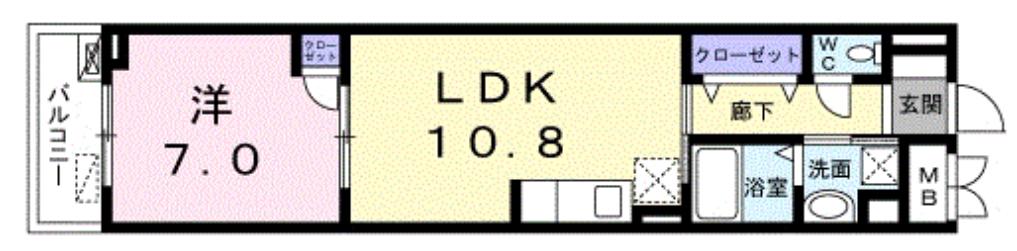 アビタシオン 代々木上原(1LDK/1階)の間取り写真