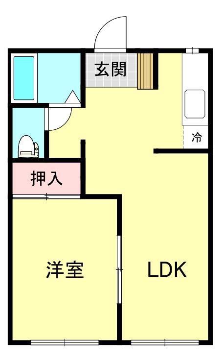 グランドハイツ立石I(1LDK/1階)の間取り写真