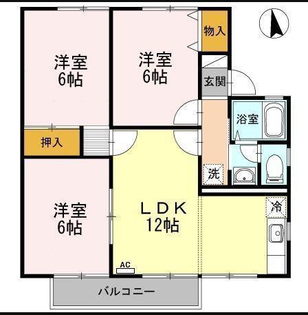 エトワールB(3LDK/1階)の間取り写真