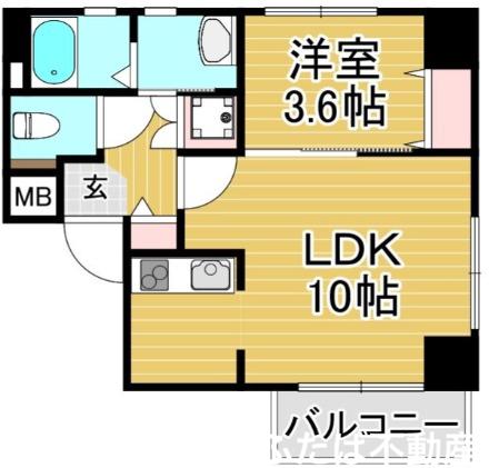 CLASSIER STYLE 平尾駅前(1LDK/6階)の間取り写真