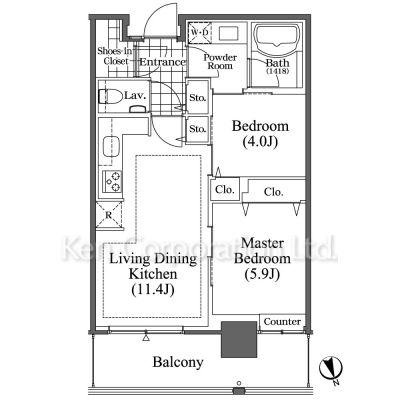 芝浦アイランド ブルームタワー(2LDK/11階)の間取り写真