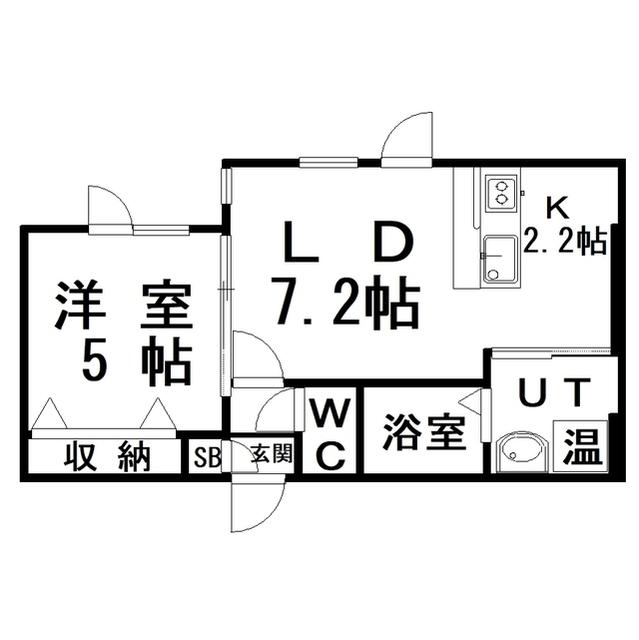 GRACE PERCHERON(1LDK/1階)の間取り写真