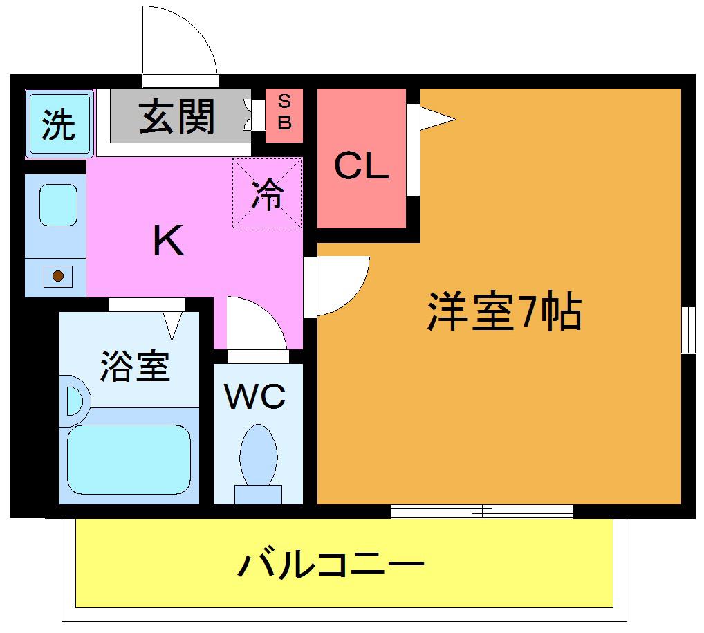 プライムアーバン浦安(1K/5階)の間取り写真
