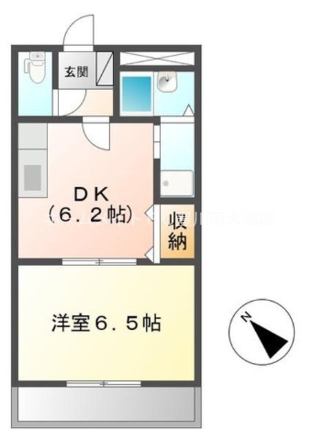 エバーガーデン大堀(1DK/1階)の間取り写真