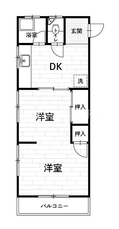 サンシャイン今保(2DK/2階)の間取り写真