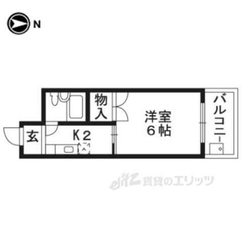 ナナハメゾン城南宮(1K/3階)の間取り写真