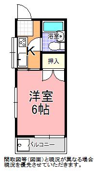 あけぼのハイツ(1K/2階)の間取り写真