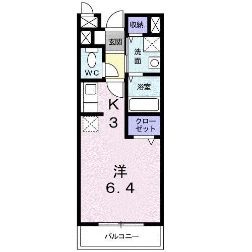 イーストゼファー(ワンルーム/1階)の間取り写真