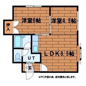 アーバンディンク(2DK/2階)の間取り写真