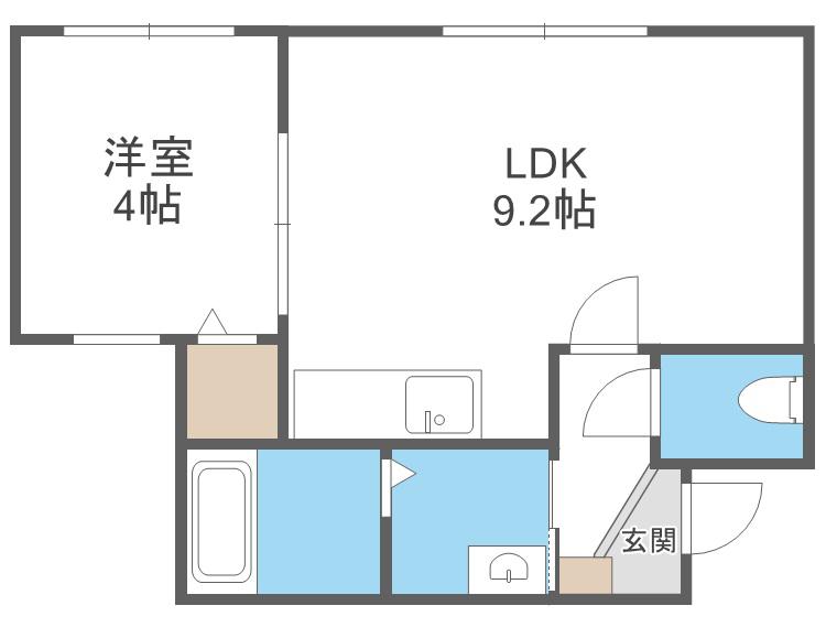 LIEN F・VILLAGE(1LDK/1階)の間取り写真