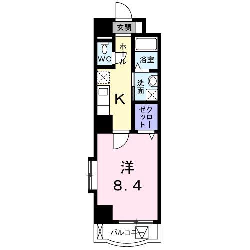 クレアール 京町(1K/10階)の間取り写真