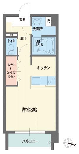 ヴィラマール雨宮(ワンルーム/5階)の間取り写真
