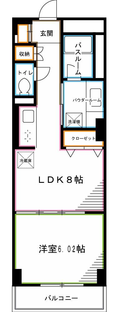 西荻HILLS(1LDK/1階)の間取り写真