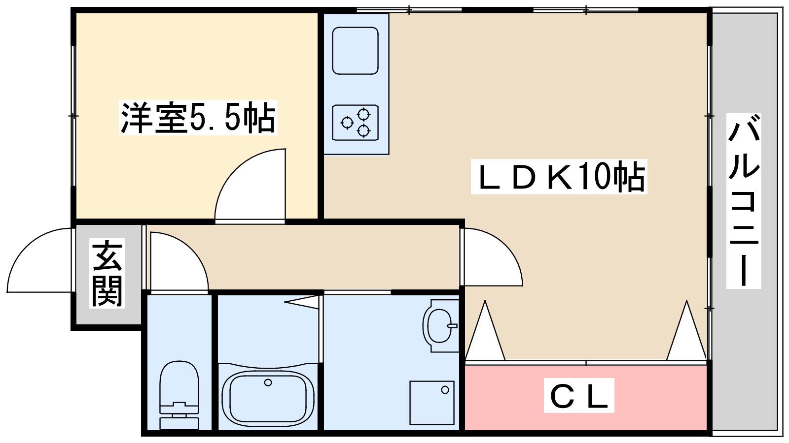 ダイアパレス三国1号館(1LDK/4階)の間取り写真