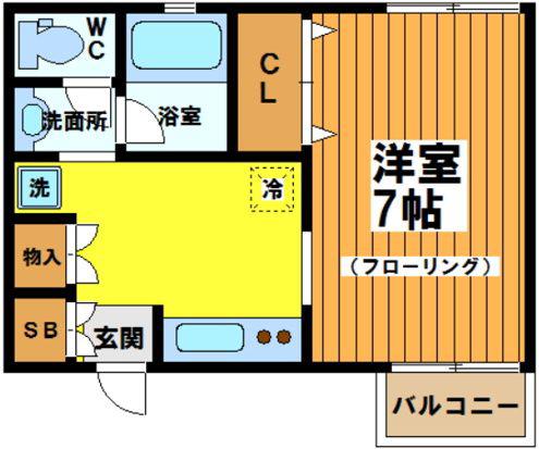 ラ メゾン ブランシュ(1K/2階)の間取り写真