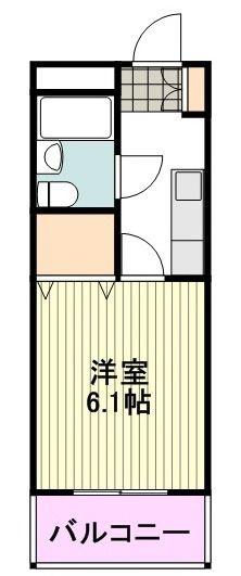 メルベーユ(1K/1階)の間取り写真