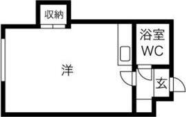 藤井ビル中の島(ワンルーム/4階)の間取り写真