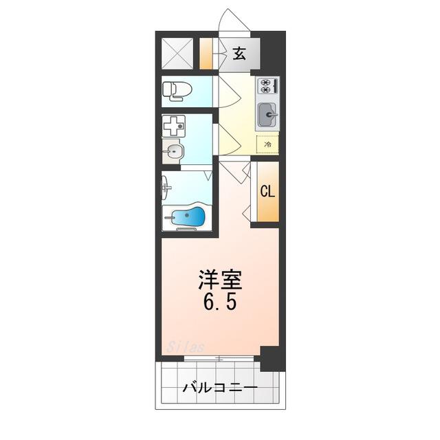 ES-GRANDE長居パークフロント(1K/12階)の間取り写真