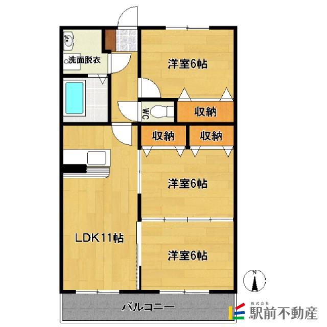 ドルチェカーサ(3LDK/3階)の間取り写真