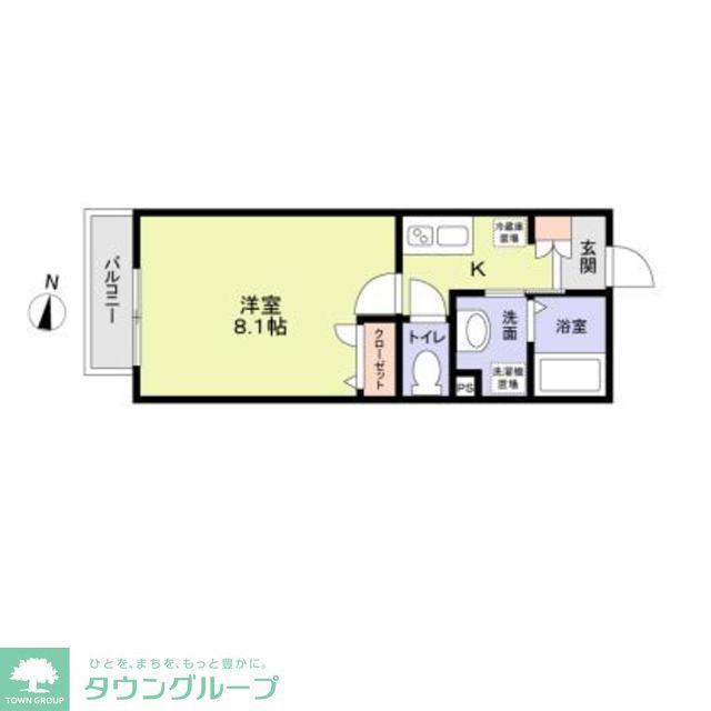 FLORENTIA W(1K/2階)の間取り写真