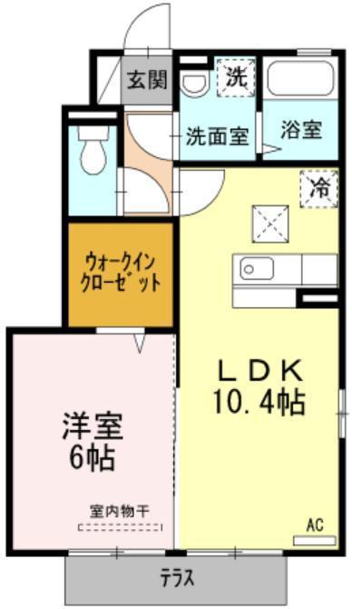 コルナスヒル アイエフ(1LDK/1階)の間取り写真