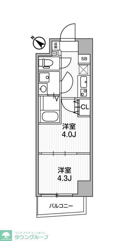 ルネサンスコート京成曳舟(2K/3階)の間取り写真