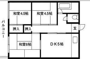 コーポ松豊(3DK/4階)の間取り写真