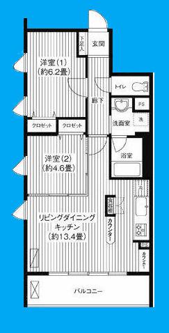 シエールグラン上池台(2LDK/4階)の間取り写真