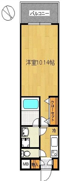 ロイヤルガーデン(1K/1階)の間取り写真