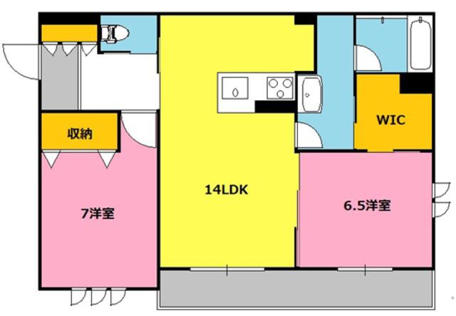 シャーメゾン コモド 持賀(2LDK/1階)の間取り写真