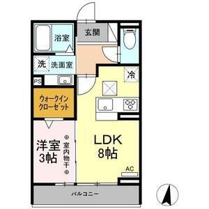 ONE URBAN PLACE(1LDK/1階)の間取り写真