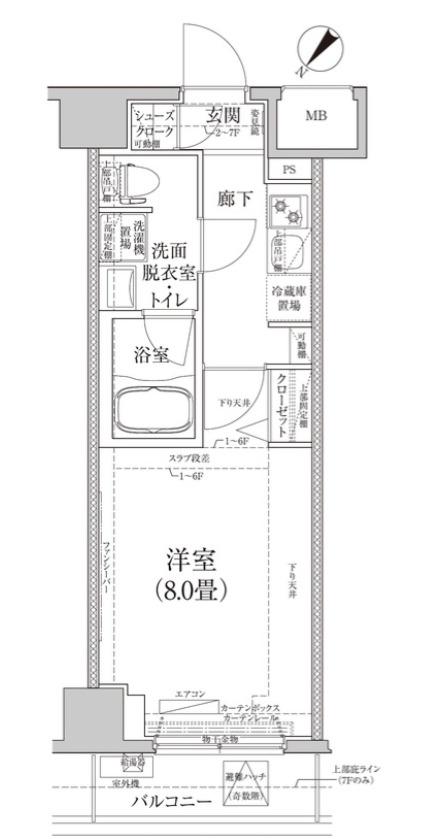 ルフレ グランデ押上(1K/1階)の間取り写真
