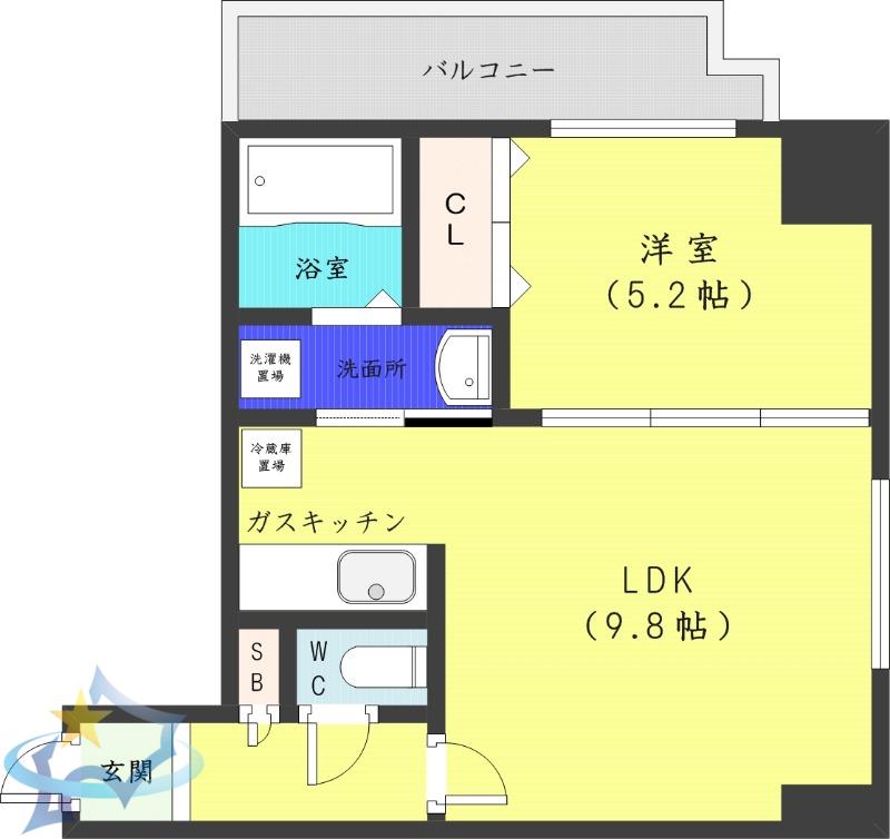 ISグランデ札幌(1LDK/10階)の間取り写真