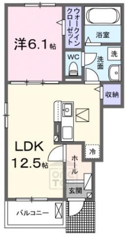 AIWA しばはら(1LDK/1階)の間取り写真