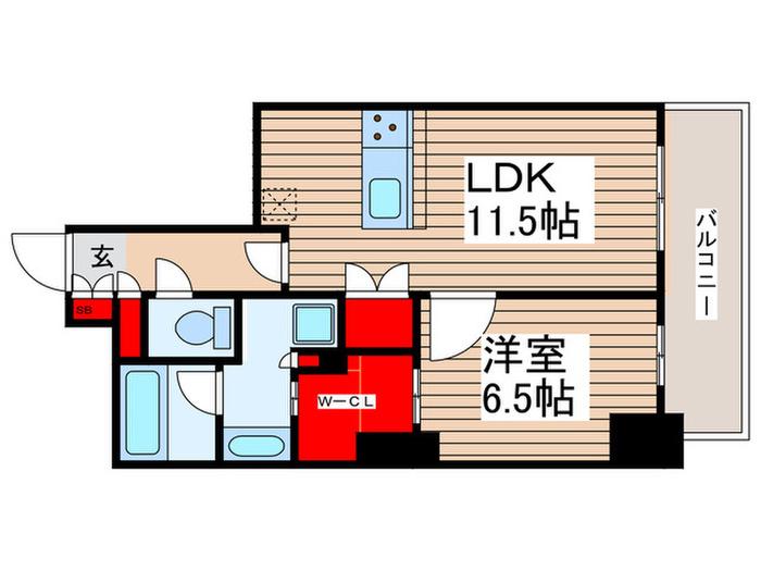 ザ・パークハビオ上野(1LDK/13階)の間取り写真